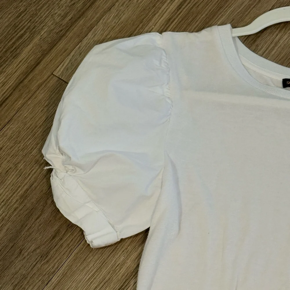 Anthropologie Skies Are Blue White Puff Sleeve Top Size S